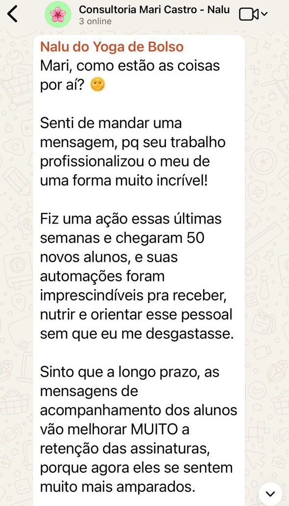 Depoimento de cliente